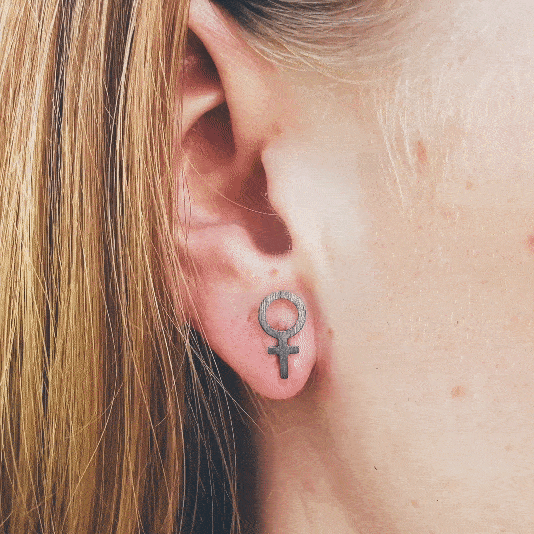 Angela Black Oxidized Earrings