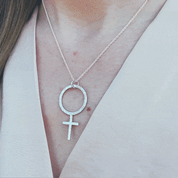Josephine Hammered Feminist Pendant
