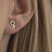Fatima Små Örhängen 18k Guld - Feministsmeden