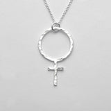 Josephine Hammered Feminist Pendant