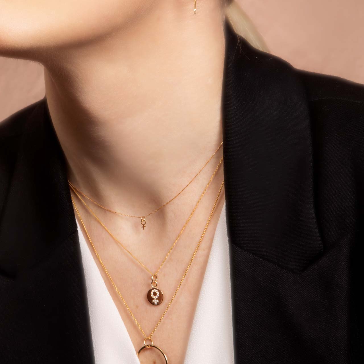 Mini Feministhalsband 18k guld - Feministsmeden