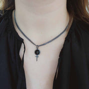 Onyx Stort Svartoxiderat Feministsmycke - Feministsmeden