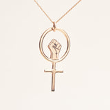 Robin 18k Feminist Pendant