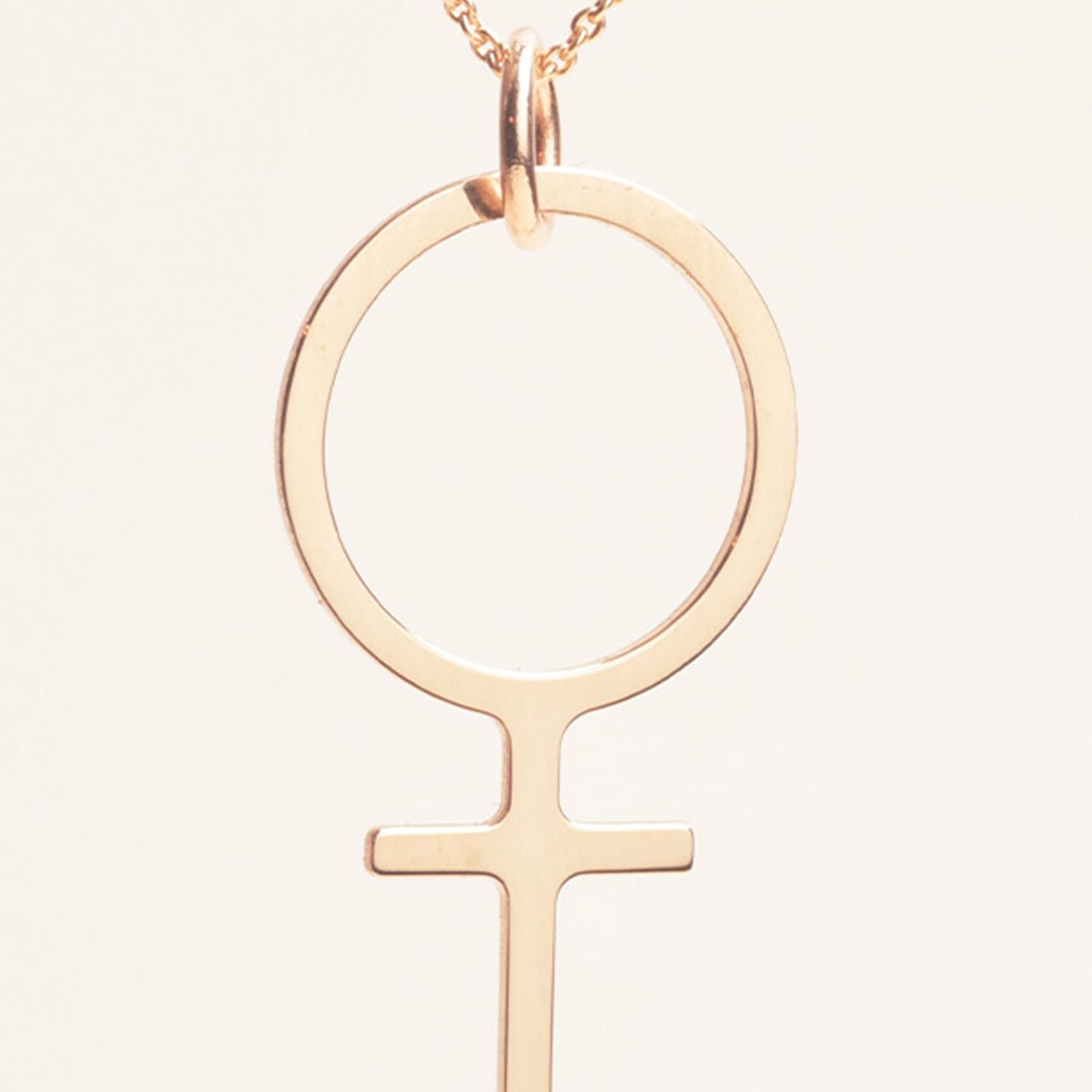 Rosa Feministhänge 18k guld - Feministsmeden