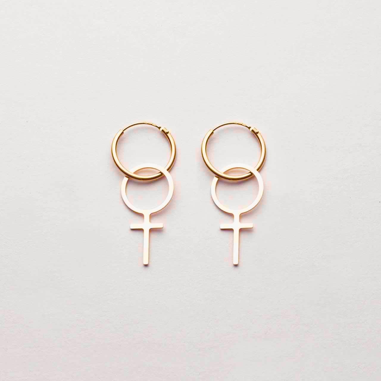 Rosa Hoop 18k - Feministsmeden
