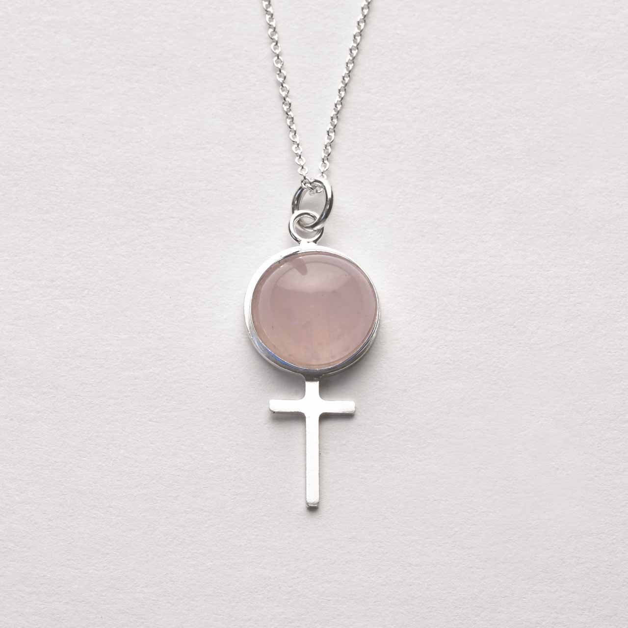 Rosenkvarts Stort Feministsmycke - Feministsmeden